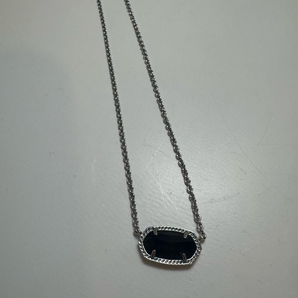 Kendra Scott Elisa Necklace in Rhodium Black - Picture 2 of 5